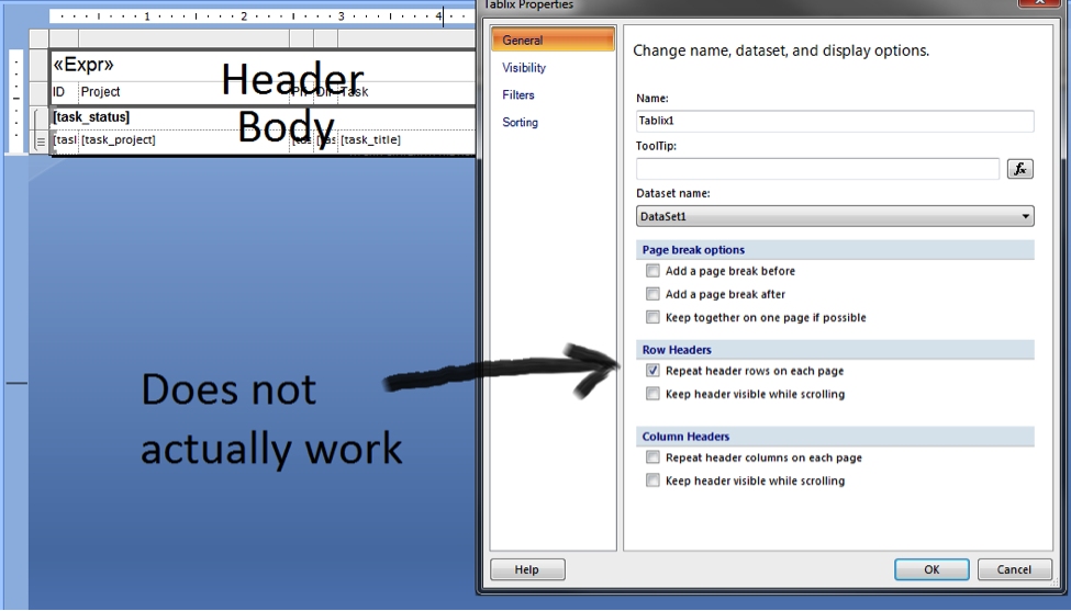 Repeating Header Rows with SQL Server Reporting Services Red