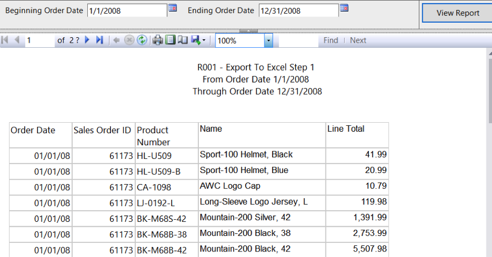 Export to Excel 1